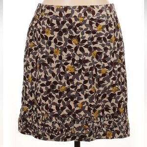 Boden A-Line Brown & Yellow Floral Corduroy Skirt Women’s Size 8 US Medium M